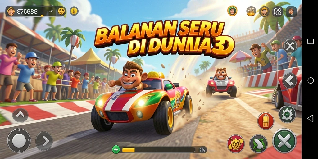 Gameplay Racing menegangkan dengan lintasan dan mobil yang menakjubkan.