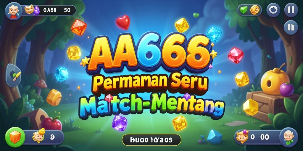 Tangkapan layar yang menampilkan gameplay AA666 dengan elemen warna-warni yang seru.