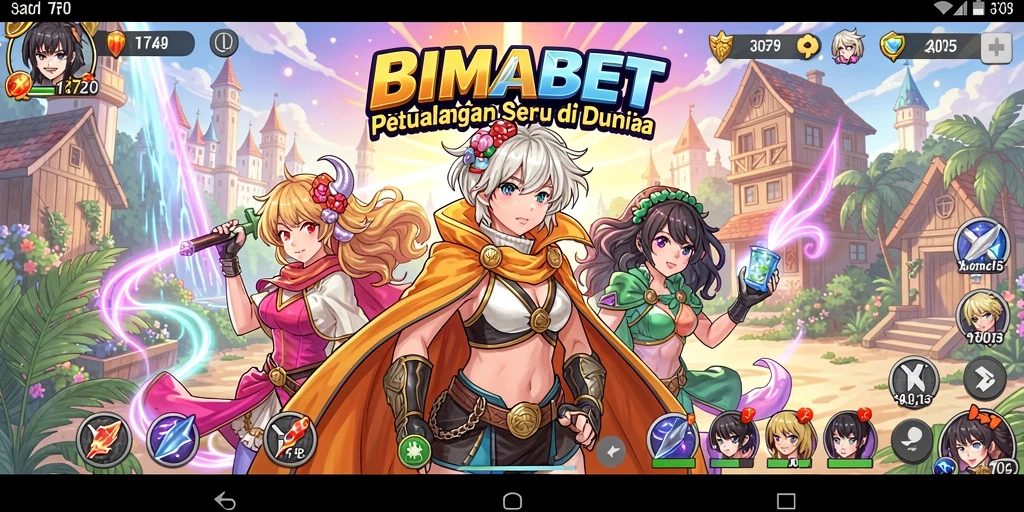 Tangkapan layar dari gameplay BIMABET menampilkan karakter anime yang menawan.