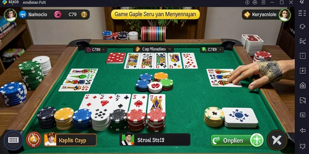 Gameplay seru C789 yang menghibur pemain Gaple.