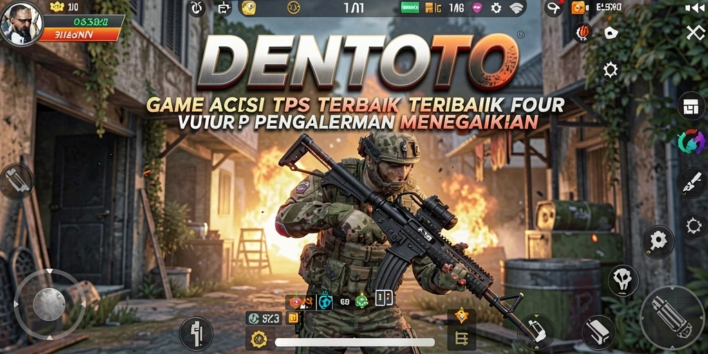 Screenshot DENTOTO menampilkan aksi gameplay TPS yang seru.