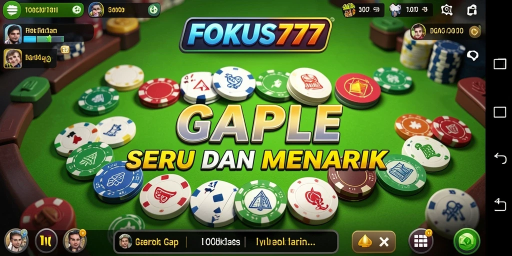 Gameplay seru Gaple di FOKUS777 dengan teman-teman.