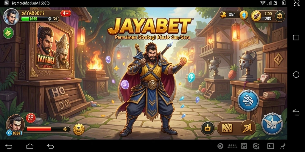 Screenshot utama JAYABET menunjukkan aksi permainan dan strategi.