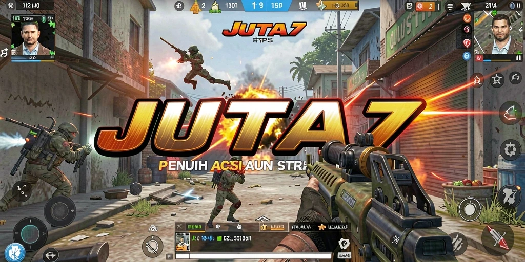 Tampilan gameplay JUTA7 yang intens dan penuh aksi.