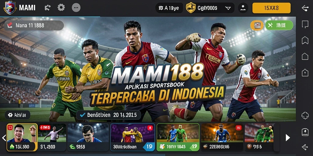Screenshot MAMI188 menunjukkan gameplay menarik taruhan olahraga.
