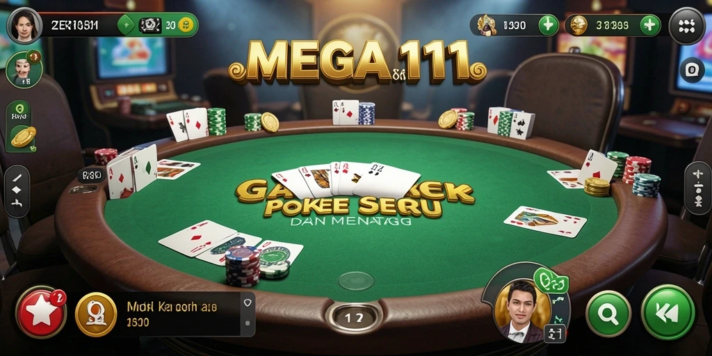 Tampilan permainan Poker yang menarik dan interaktif.