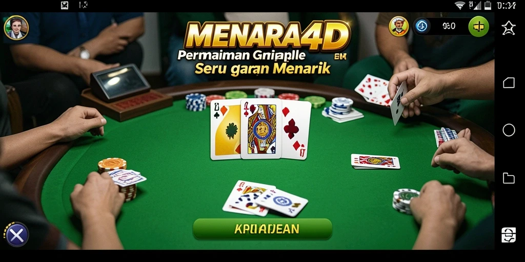 Tampilan gameplay seru dari MENARA4D dengan kartu gaple.