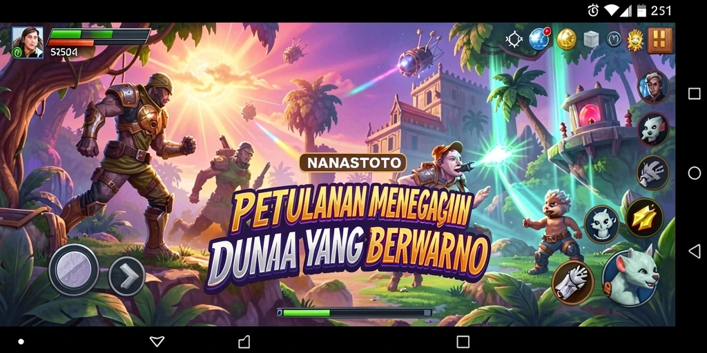 Screenshot NANASTOTO menunjukkan petualangan yang seru dan penuh grafik memukau.