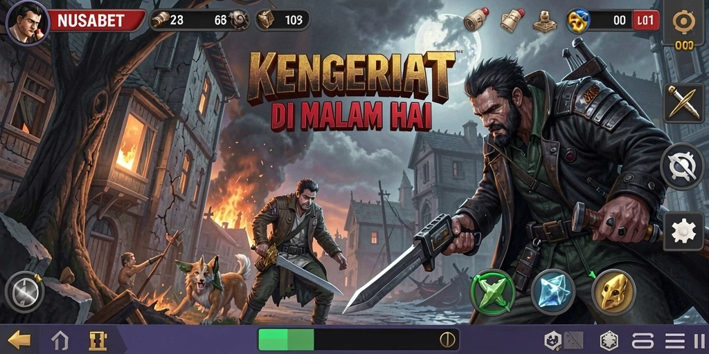 Gameplay menegangkan NUSABET dengan makhluk menakutkan.