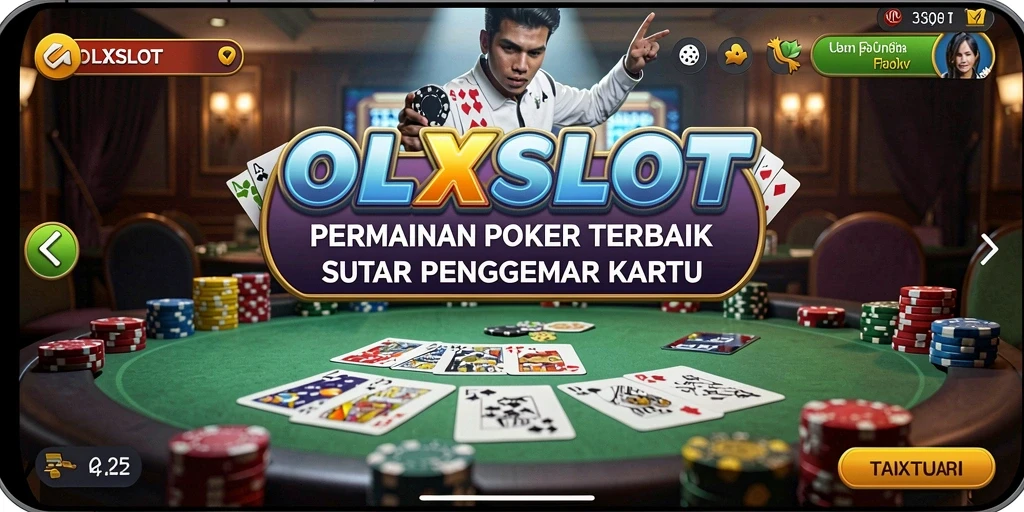 Tampilan gameplay OLXSLOT yang penuh aksi dan seru saat bermain poker.