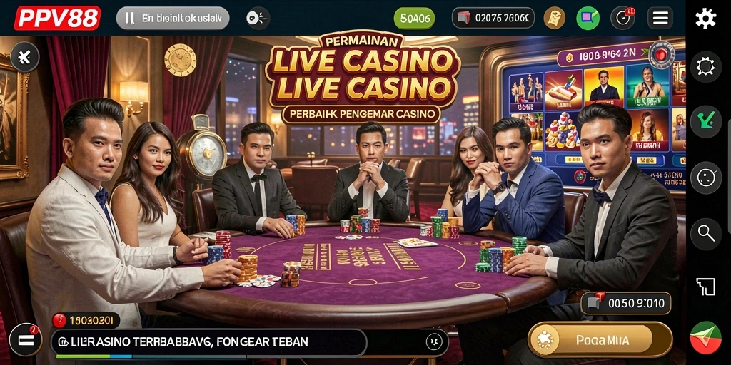 Screenshot PPV88 menampilkan gameplay interaktif Live Casino yang seru.