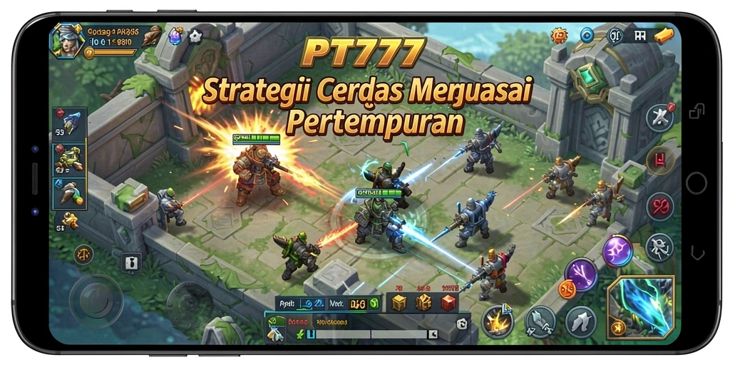 Screenshot gameplay PT777 menampilkan strategi pertempuran yang mendebarkan.