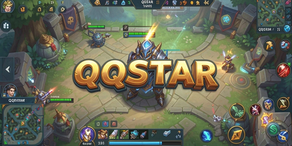 Screenshot menampilkan pertempuran strategis di QQSTAR dengan grafik menarik.
