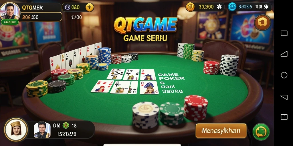 Tampilan gameplay QTGAME yang seru dan mendebarkan.