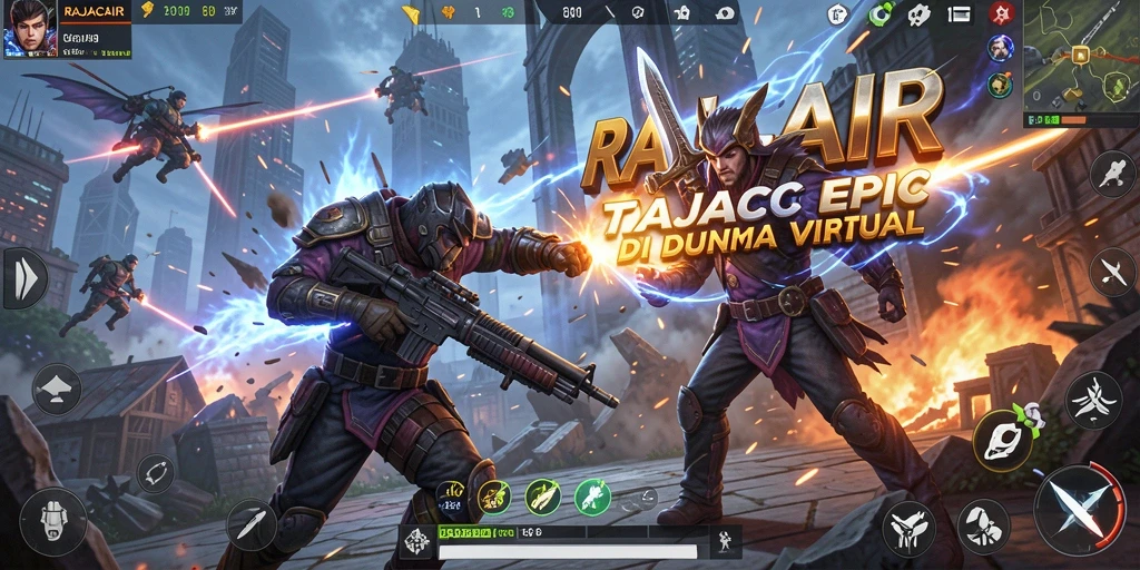Screenshot gameplay RAJACAIR menampilkan pertarungan epik yang mendebarkan.