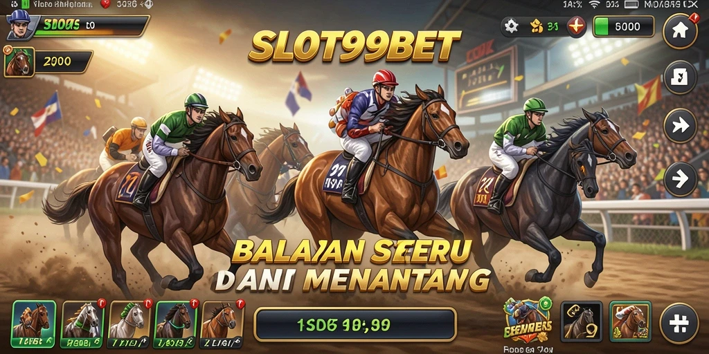 Tampilan screenshot utama SLOT99BET menampilkan aksi balapan penuh ketegangan.