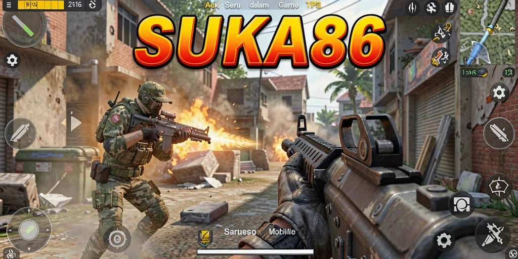 Gameplay intens SUKA86 dalam pertempuran TPS.