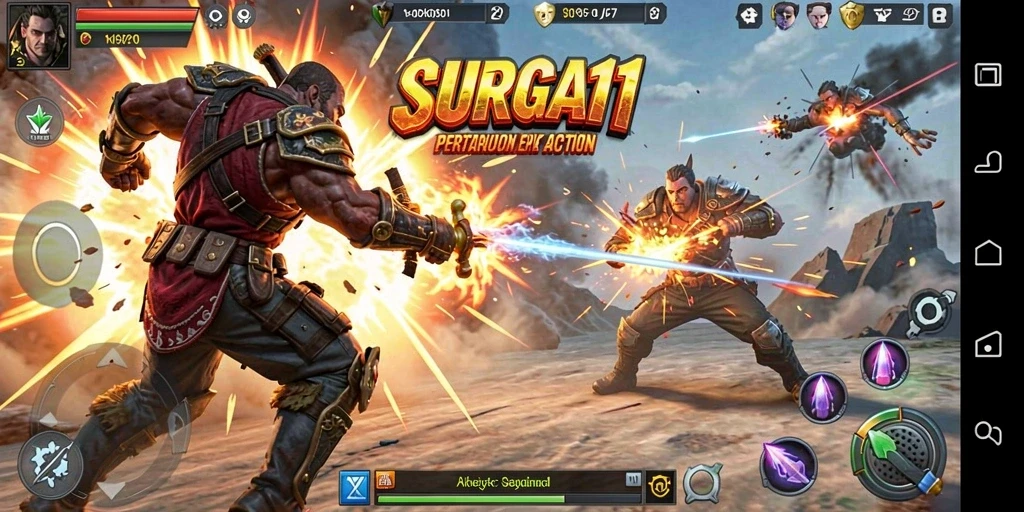 Tampilan gameplay SURGA11 yang penuh aksi dan tantangan menarik.