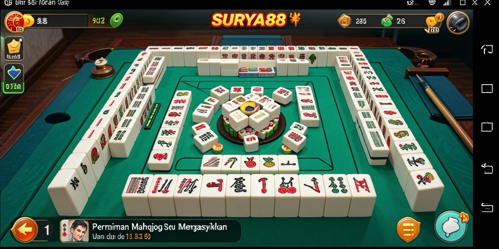 Tampilan menarik dari gameplay SURYA88 Mahjong.