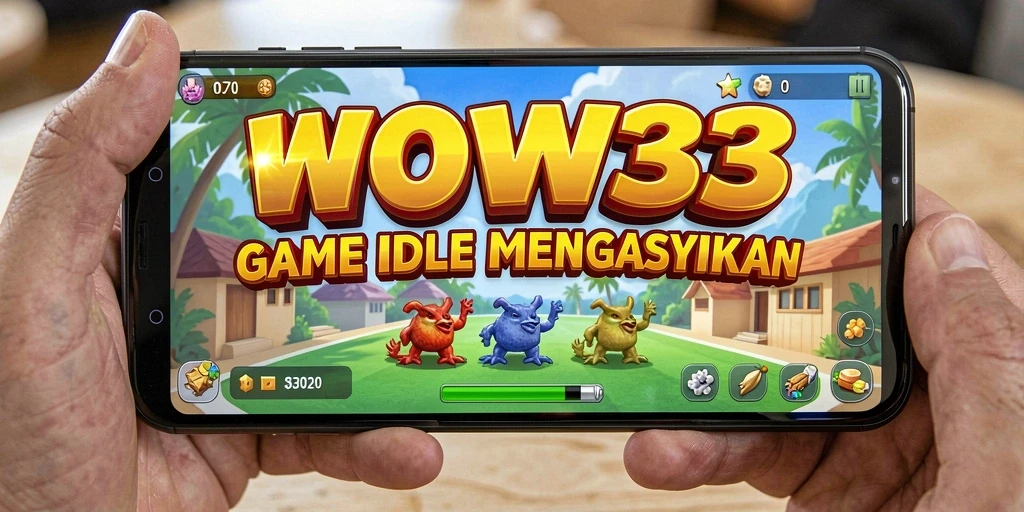 Tampilan gameplay WOW33 dengan karakter bertarung secara otomatis.