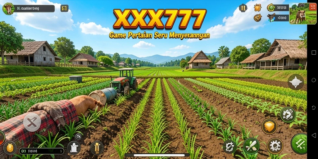 Tampilan gameplay seru dalam game pertanian XXX777.